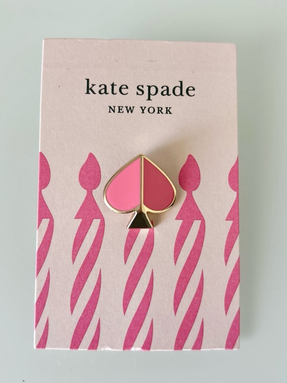 kate spade Pink Spade Enamel Pin. NEW